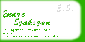 endre szakszon business card